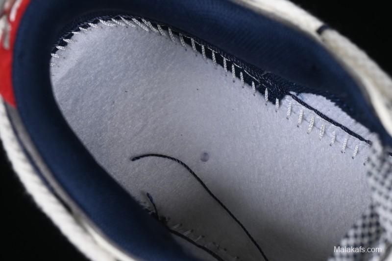 Nike SB Dunk Low Stussy Collaboration Anniversary Custom Low-Top Casual Sneakers with Strap in Beige Grey and Navy - YX5066-236