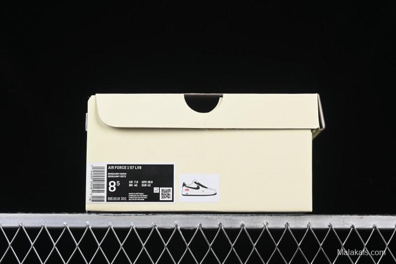 Nike Air Force 1 '07 Low Stone Island x Supreme Collaboration Beige Green Swoosh Low-Top Casual Sneakers - BB1616-301