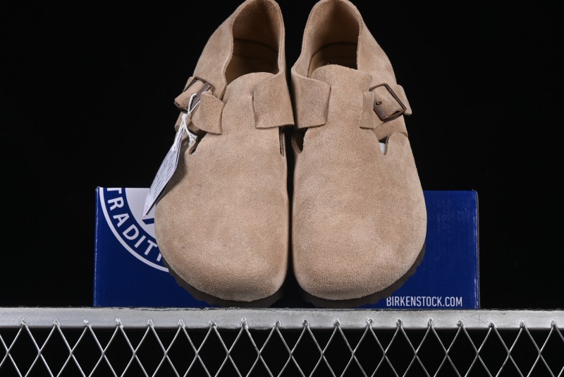 Birkenstock London BS Unisex Slip-On Comfort Shoes with Soft Suede Leather and Lambswool Insole - G.D4