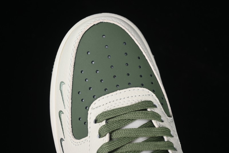 Nike Air Force 1 '07 Low The North Face Collaboration Beige Green Mini Swoosh Casual Sneakers - KK1988-043
