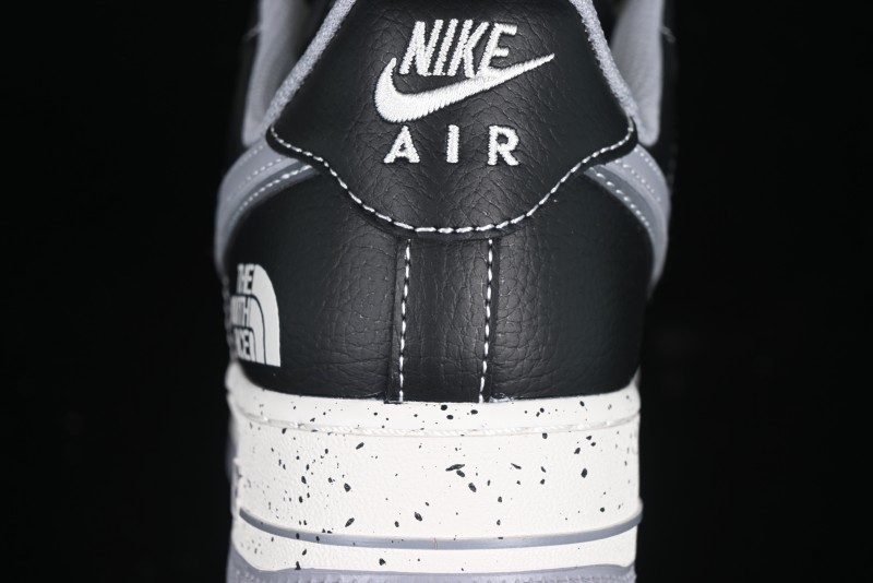 Nike Air Force 1 '07 Low The North Face Collaboration Black Grey Double Swoosh Casual Sneakers - DM6688-020