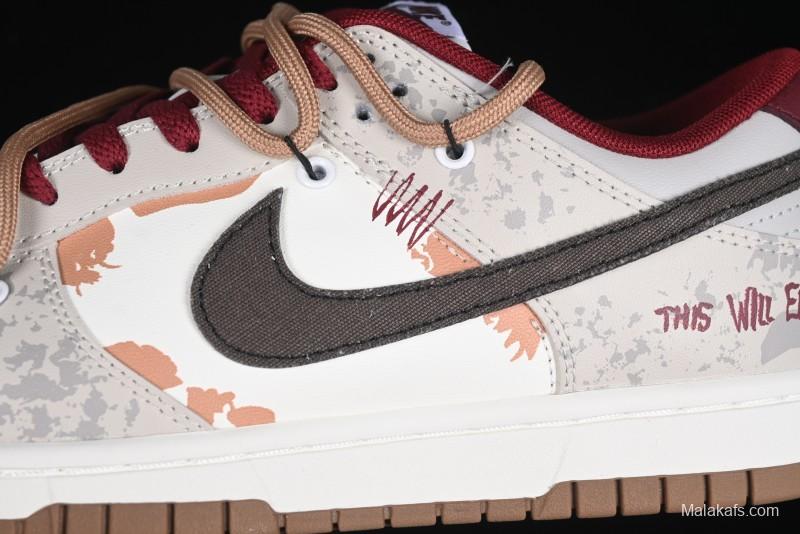 Nike Dunk Low Retro Vintage Distressed Graffiti Deconstructed Casual Sneakers - FB7160-161