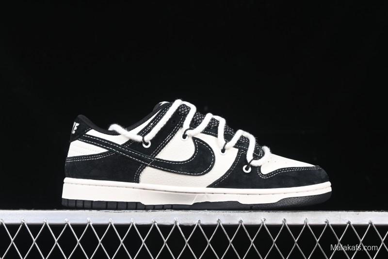 Nike SB Dunk Low Carhartt x Supreme Collaboration - Strap Black Hook Anniversary High-End Custom Low-Top Casual Skate Shoes - YX5066-237