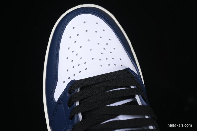 Nike Air Jordan 1 High OG "Midnight Navy" Basketball Shoes with Full Leather Construction - DZ5485-401