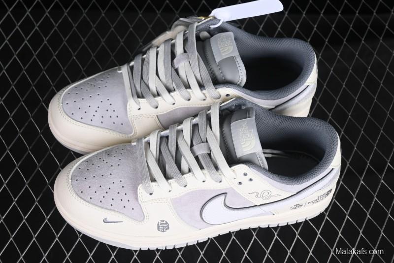 Nike SB Dunk Low The North Face Year of the Snake Light Grey Hook Anniversary Custom Low-Top Casual Skate Shoes - DM6868-007