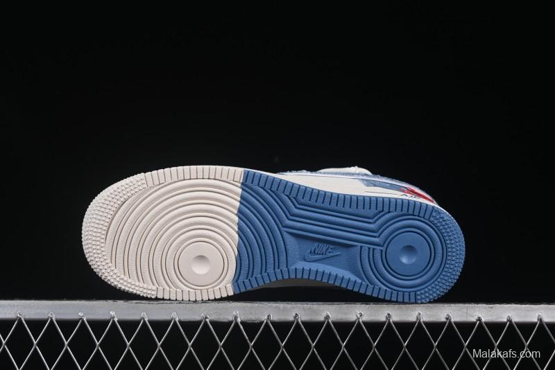 Nike Air Force 1 '07 Low Levi's Denim Patchwork Lace-Up Casual Sneakers - SJ1198-001