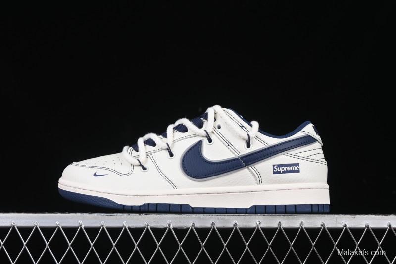 Nike SB Dunk Low Supreme Collaboration - Light Blue Mini Swoosh Anniversary Customized Low-Top Casual Skate Shoes - XX2025-568