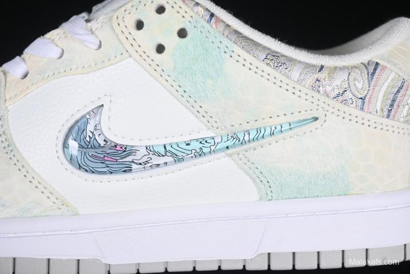 Nike Dunk Low CNY Year of the Dragon Limited Edition New Chinese Style Custom Steam Puppet - Third Prince White Aobing SB Low-top Casual Sneakers - DV0831-101