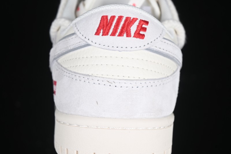Nike SB Dunk Low Supreme Collaboration Light Gray Drawstring Anniversary High-End Custom Low-Top Casual Skate Shoes - XX3168-109