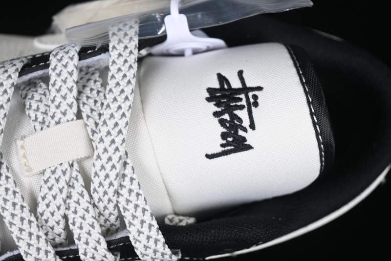 Nike Air Jordan 1 Low AJ1 Stussy White Black Leather Retro Basketball Shoes - XX3318-507