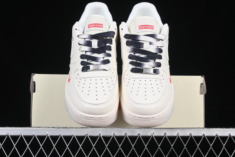Nike Air Force 1 '07 Low Supreme Collaboration Casual Sneakers with Dual-Color Sole - XZ6188-017