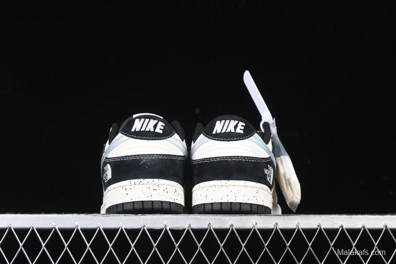 Nike SB Dunk Low The North Face Collaboration Beige Black Iridescent Swoosh Anniversary Custom Low-Top Casual Skate Shoes - DM6868-018