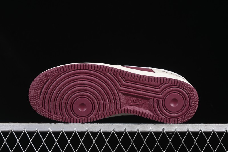 Nike Air Force 1'07 Low Supreme Collaboration Rice Wine Red Casual Sneakers - KK1988-070