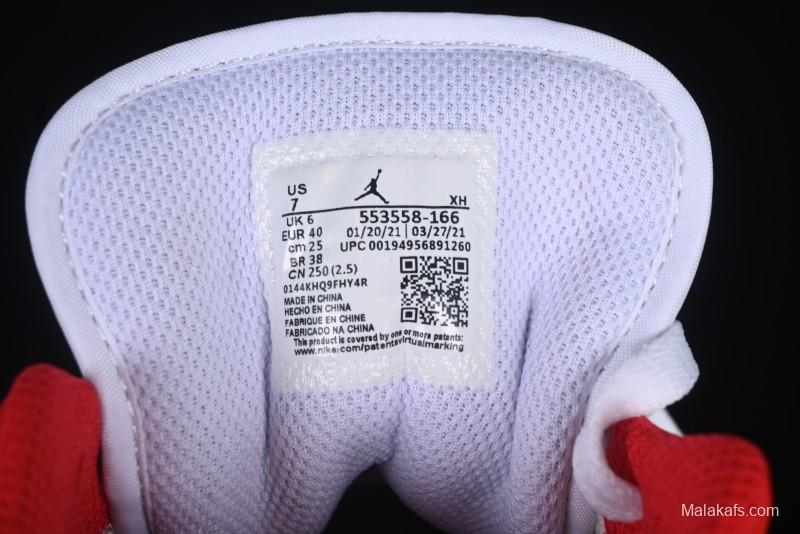 Nike Air Jordan 1 Low AJ1 White Red Casual Sneakers - 553558-166