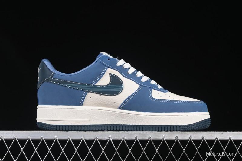 Nike Air Force 1 '07 Low Collaboration White Blue Ghost Face Casual Sneakers with Strap - KK1988-068