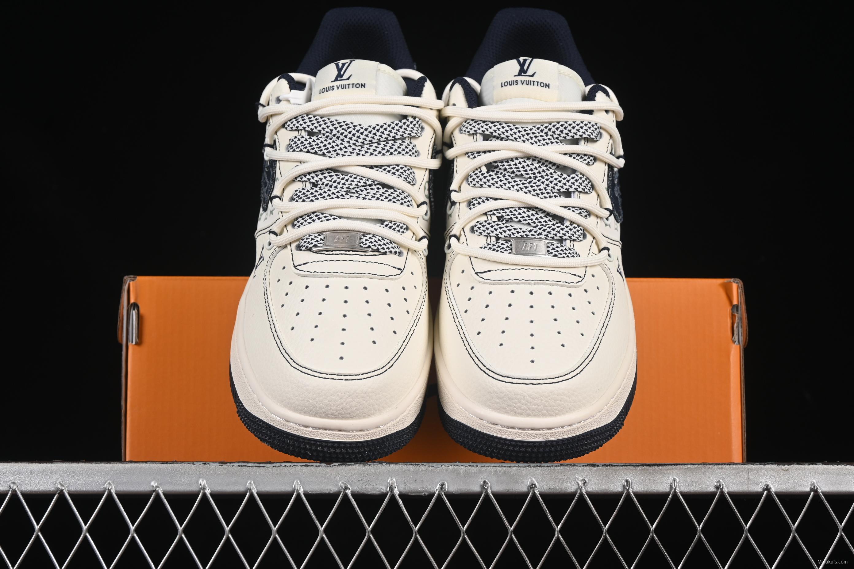 Nike Air Force 1 '07 Low LV Collaboration Black Denim Hook Drawstring Casual Sneakers - DM6868-060