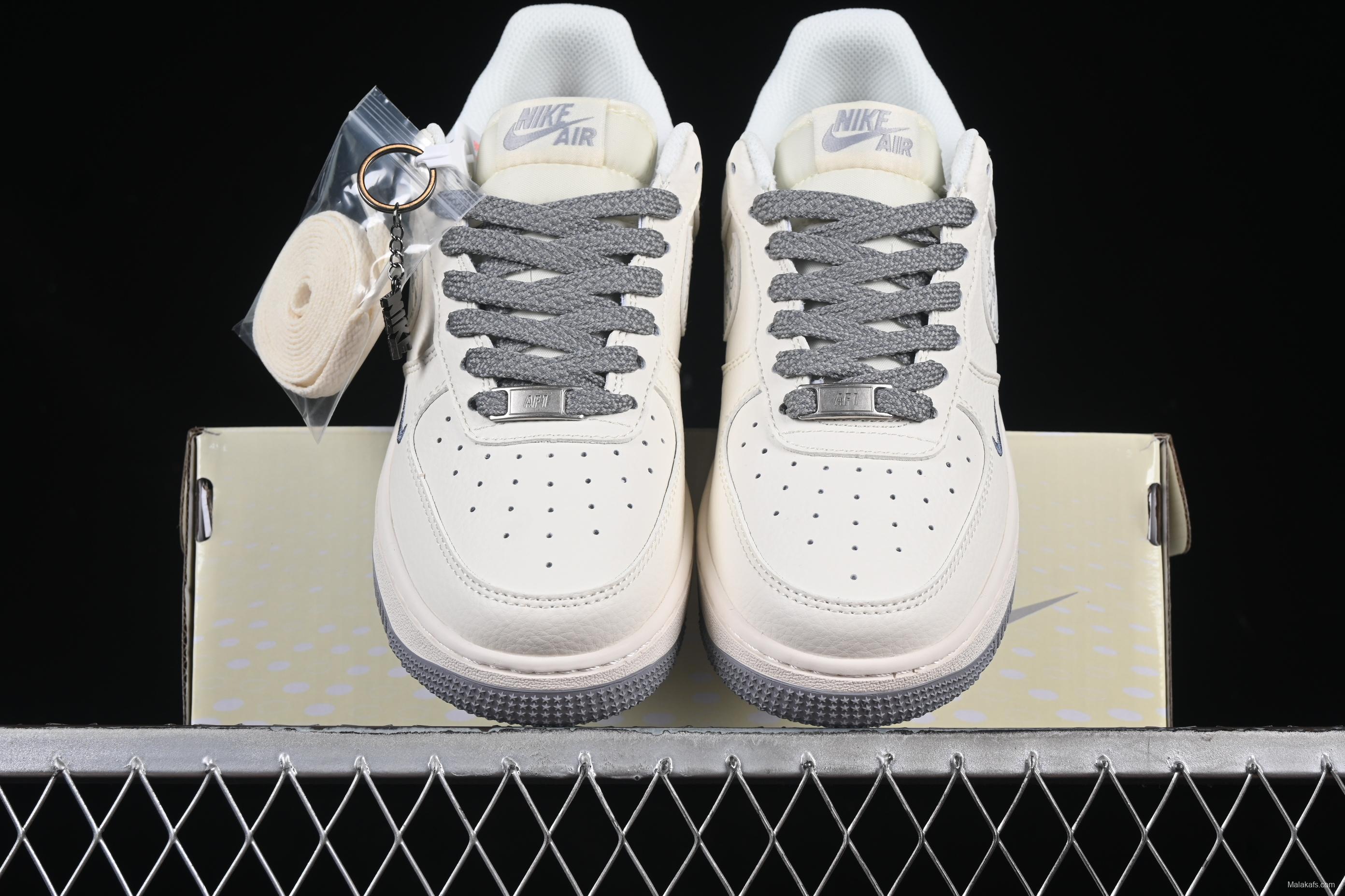 Nike Air Force 1 '07 Low Casual Sneakers in Light Grey with Mini Swoosh - HH7518-048
