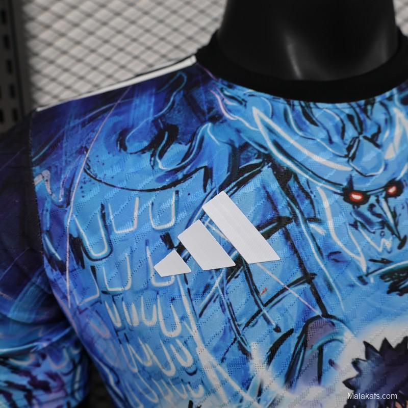 Player Version 2025 Japan Blue with Anime Combat Scene Design Jersey