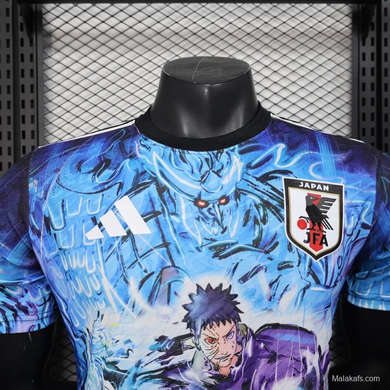 Player Version 2025 Japan Blue with Anime Combat Scene Design Jersey