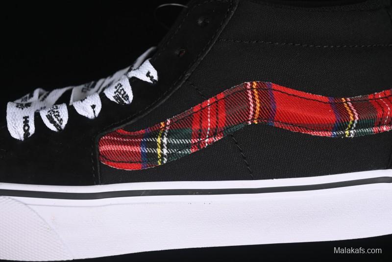 Vans Sk8-Mid Anaheim Collection Scottish Plaid Casual Low-Top Canvas Shoes - VN0A4UWIVNE