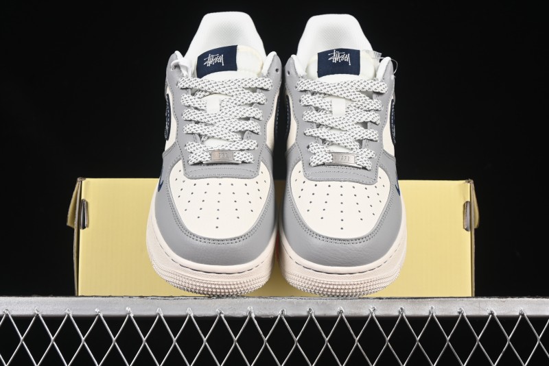Nike Air Force 1 '07 Low Stussy Double Flame Casual Sneakers with Full-Length Air Cushion - XS1958-555