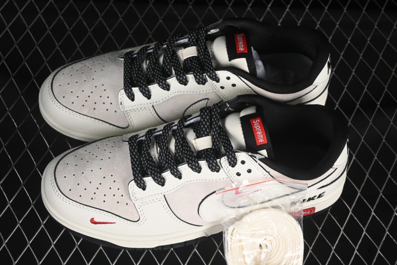 Nike SB Dunk Low Supreme Collaboration Off-White Starry Sky Anniversary Custom Low-Top Casual Skate Shoes - SC9207-410