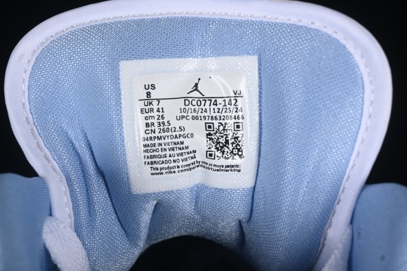 Nike Air Jordan 1 Low AJ1 White Blue Casual Sneakers - DC0774-142