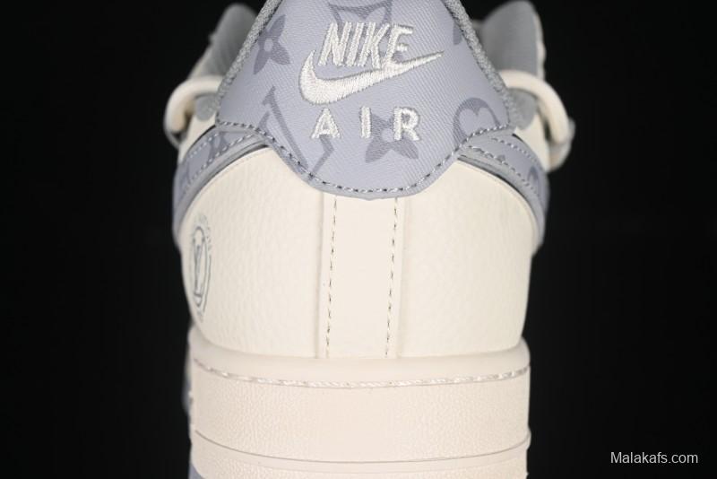 Nike Air Force 1'07 Low LV Collaboration Grey Print Drawstring Casual Sneakers - DM6868-062