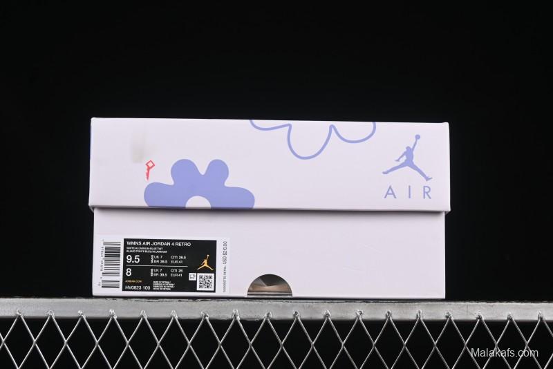 Nike Air Jordan 4 Retro "Forget Me Not" Mothers Day Sneakers with Floral Accents - HV0823-100