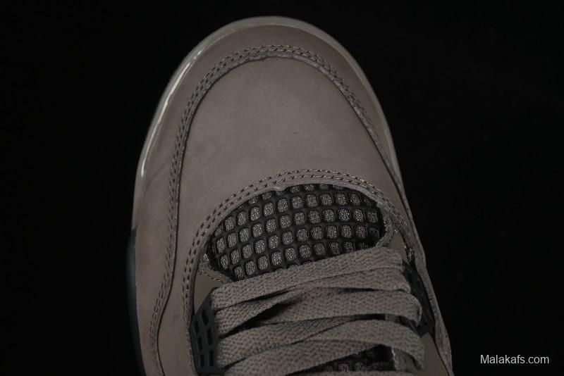 Nike Air Jordan 4 Retro Sneakers in Cave Stone Brown Suede with Black Mesh - FV5029-200