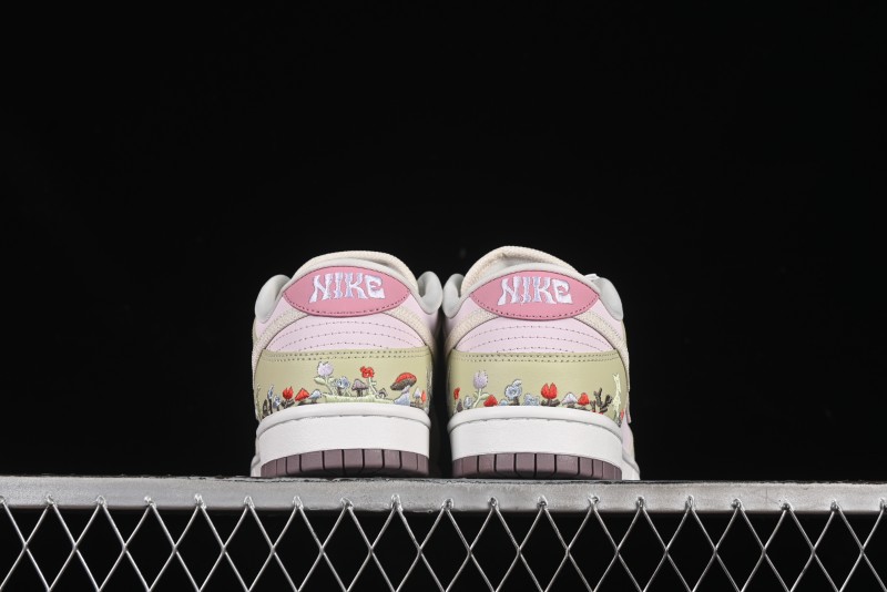 Nike Dunk Low Mushroom Floral-Themed Low-Top Casual Skate Shoes - IB8876-661