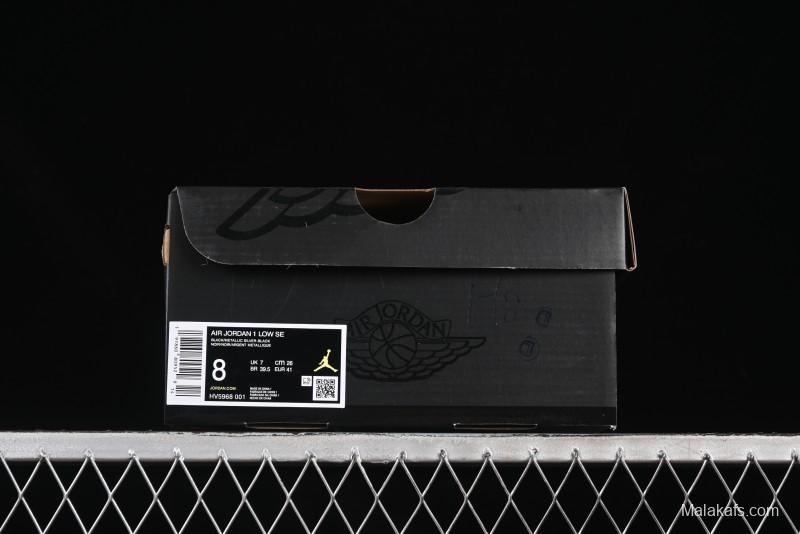 Nike Air Jordan 1 Low AJ1 Basketball Shoes Black White Canvas Leather Panel - HV5968-001