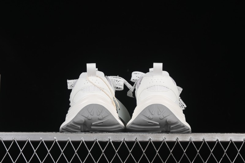 GG-CC Lace Pearl Chain Casual Platform Dad Shoes - 250310 White