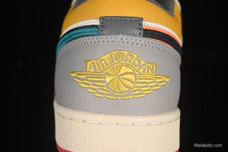 Nike Air Jordan 1 Low AJ1 Mismatched Swoosh Casual Sneakers - HV4511-133
