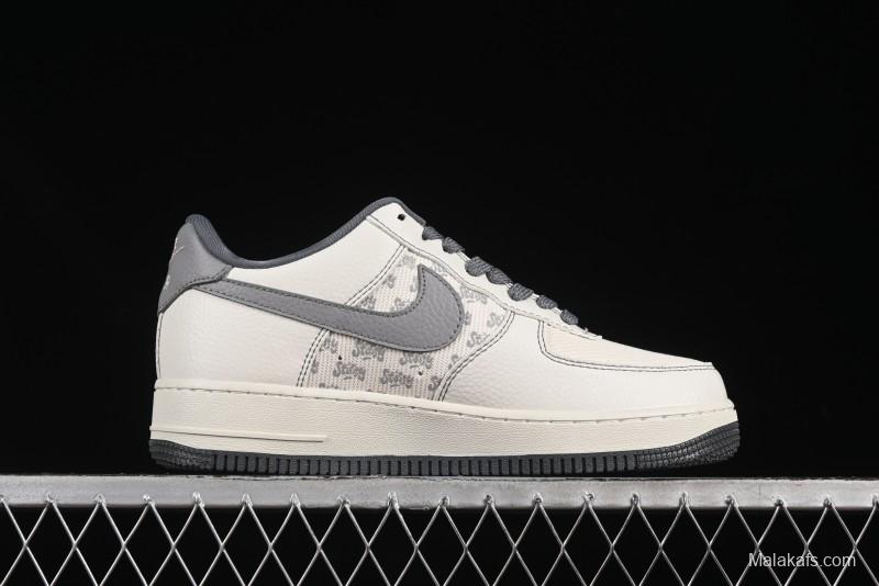 Nike Air Force 1'07 Low Stussy Collaboration Woven Fabric Low-Top Casual Sneakers - BZ6808-101
