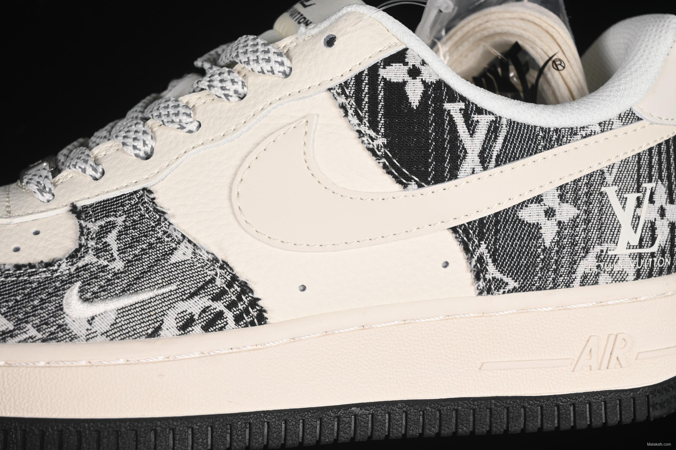 Nike Air Force 1'07 Low LV Collaboration Black Floral Denim Casual Sneakers - XS1958-585