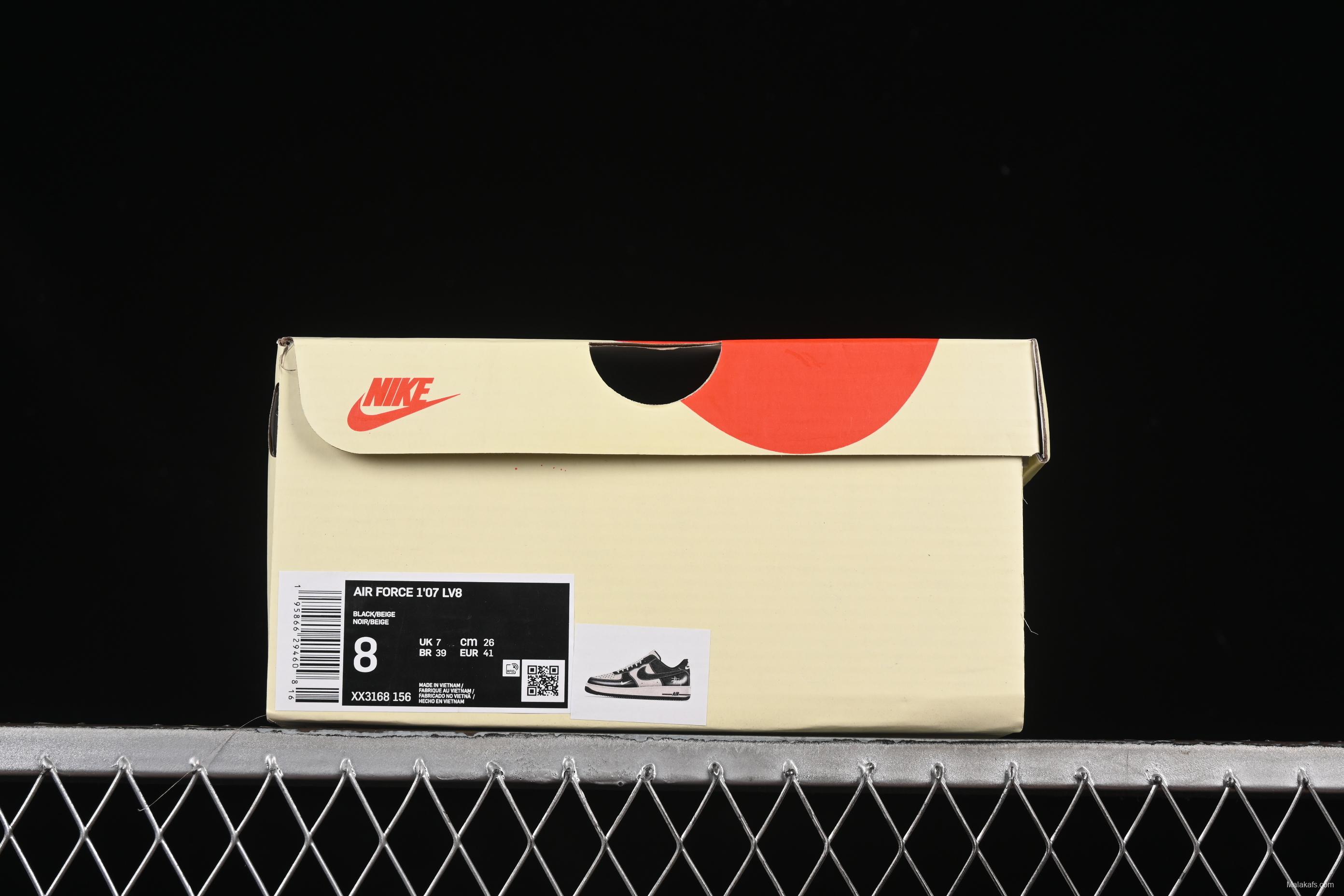 Nike Air Force 1 '07 Low Stussy Collaboration Beige Black Hemp Low-Top Casual Sneakers - XX3168-156