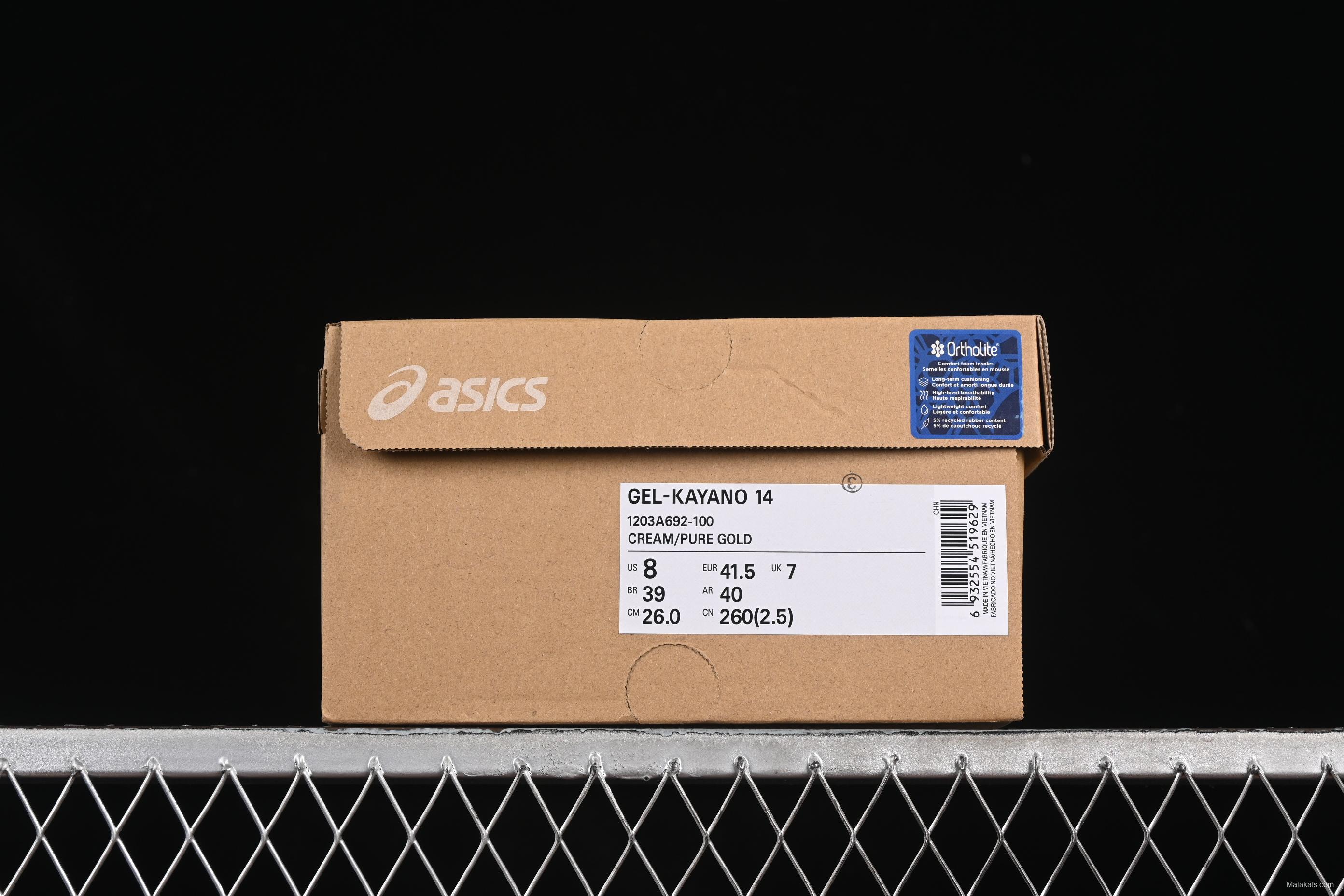 Asics Gel-Kayano 14 Running Shoes with Engineered Elastic Double-Layer Recycled Knit Upper and 3D Visible GEL Cushioning - 1203A692-100