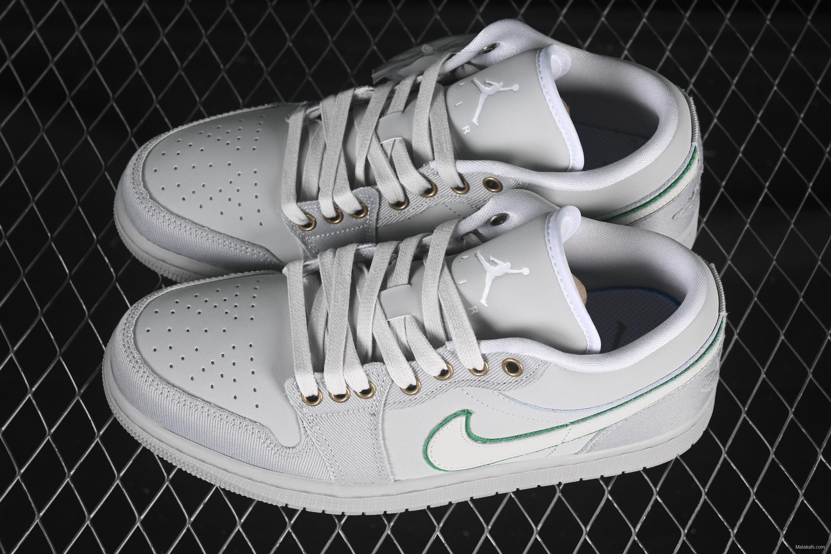 Nike Air Jordan 1 Low "Dongdan" Casual Sneakers with Woven Grey Design - IH3369-077