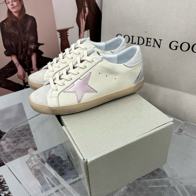 2025 Women GGDB White Beige Leather Sneakers MJ00260