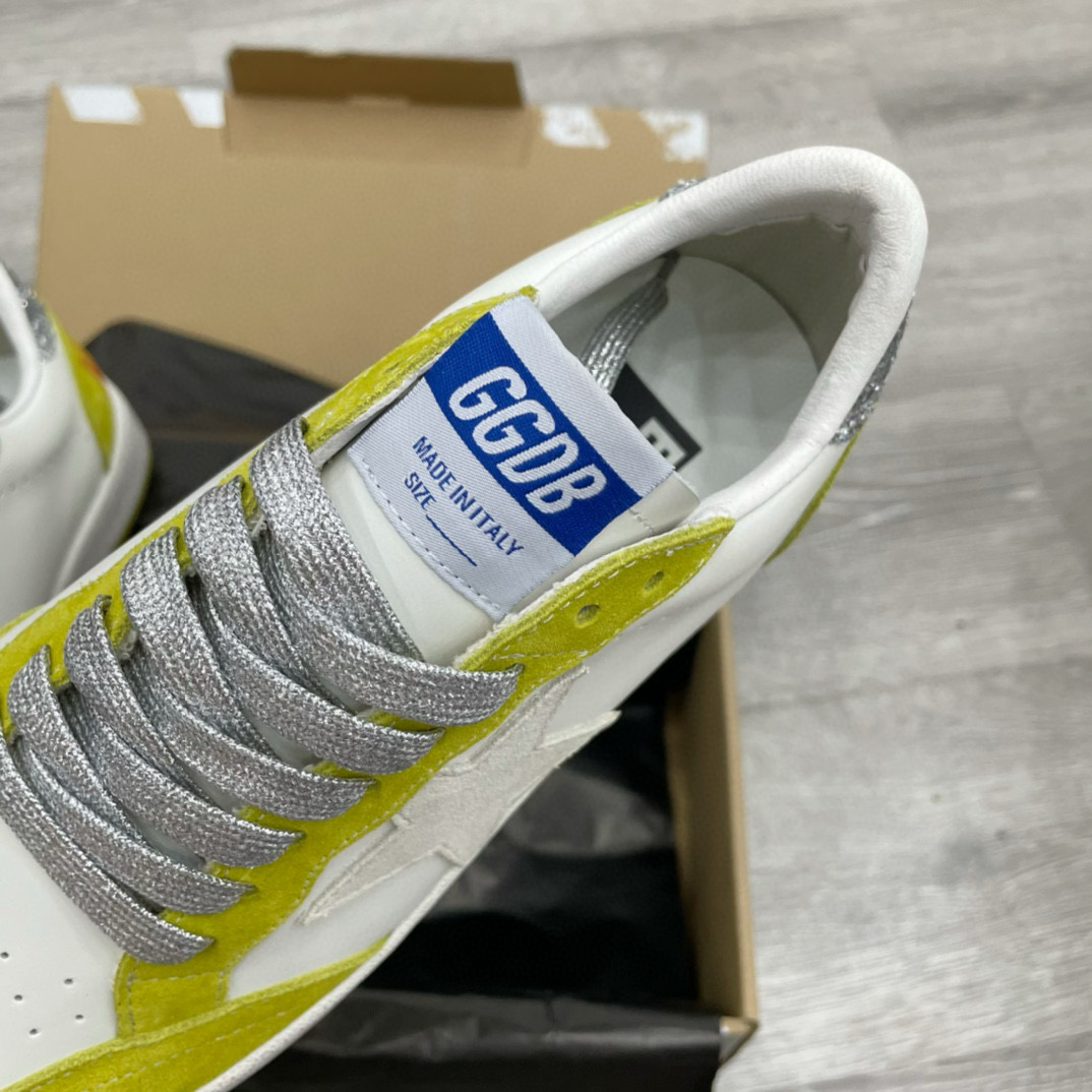 2024 Unisex GGDB White Yellow Suede Leather Sneaker MJ00260
