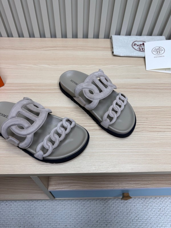 2025 Slippers Hermès Grey Suede Slippers