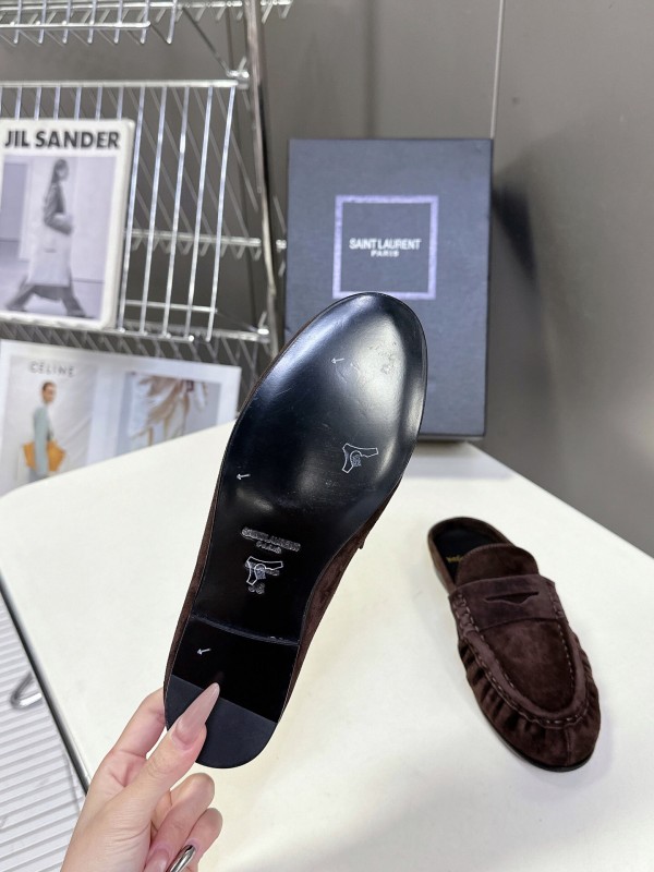 2025 Women Yves Saint Laurent Brown Suede Loafer