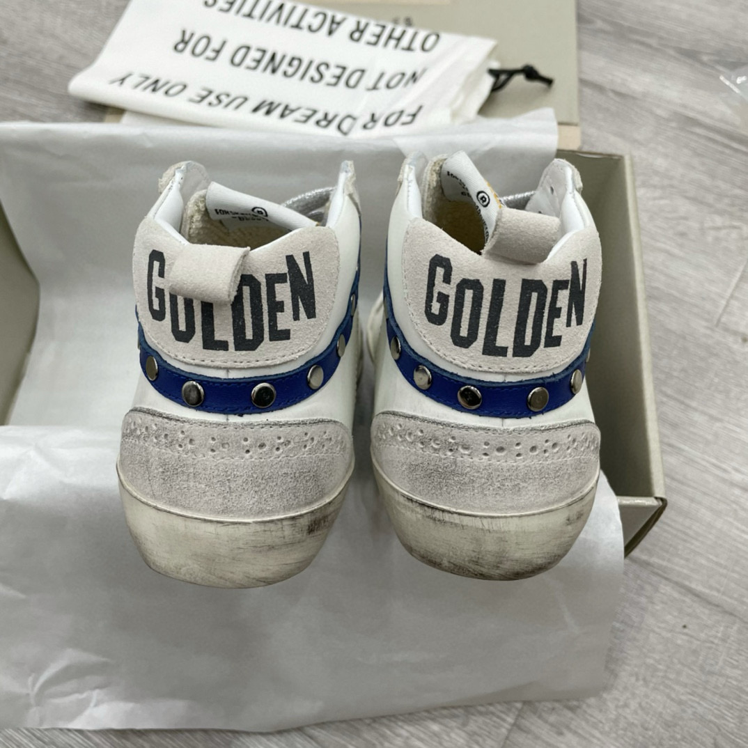 2024 Unisex GGDB White Pink Blue Leather Suede High Top Sneakers MJ00300