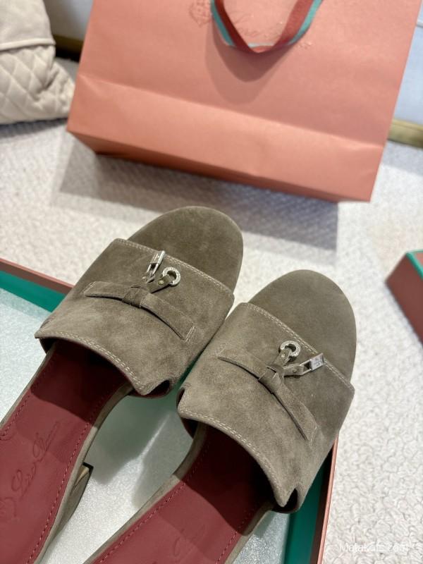 2025 Women LP Grey Suede Sandals