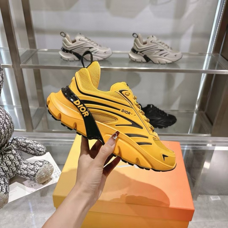 2024 Unisex Dior Yellow Mesh Sneaker MJ00360