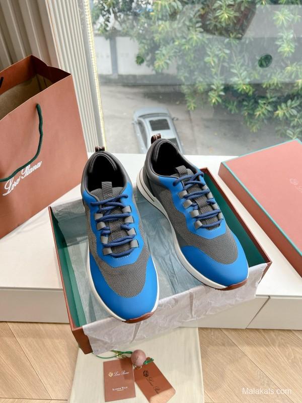 2024 Unisex Le Parmentier Blue Grey Knit Casual Sneakers Top Version MJ00340