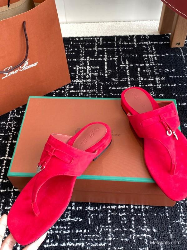 2025 Slippers LP Red Suede Slippers