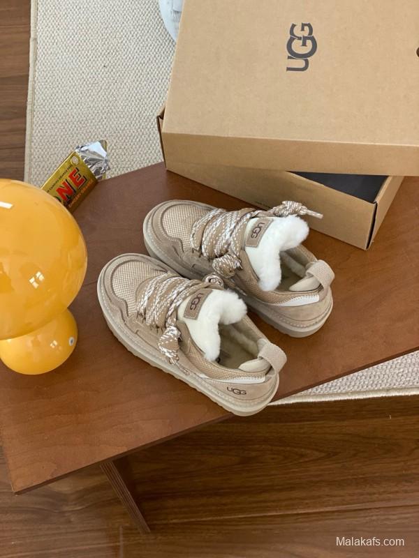 2024 Women UGG Beige Suede Textile Casual Shoes MJ00290