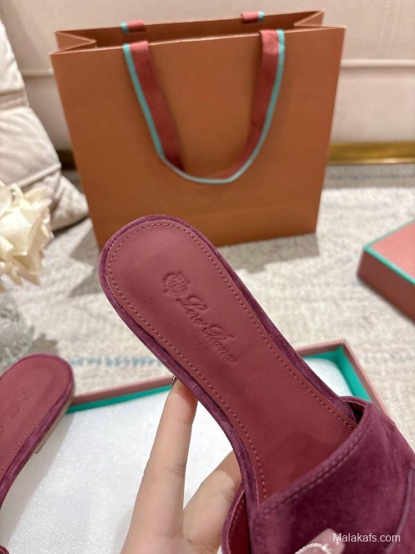 2025 Slippers LP Bloodred Suede Slippers